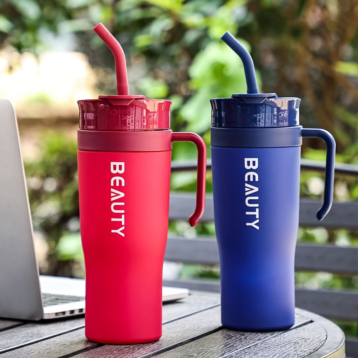 Large Capacity Tumbler Cup with Straw