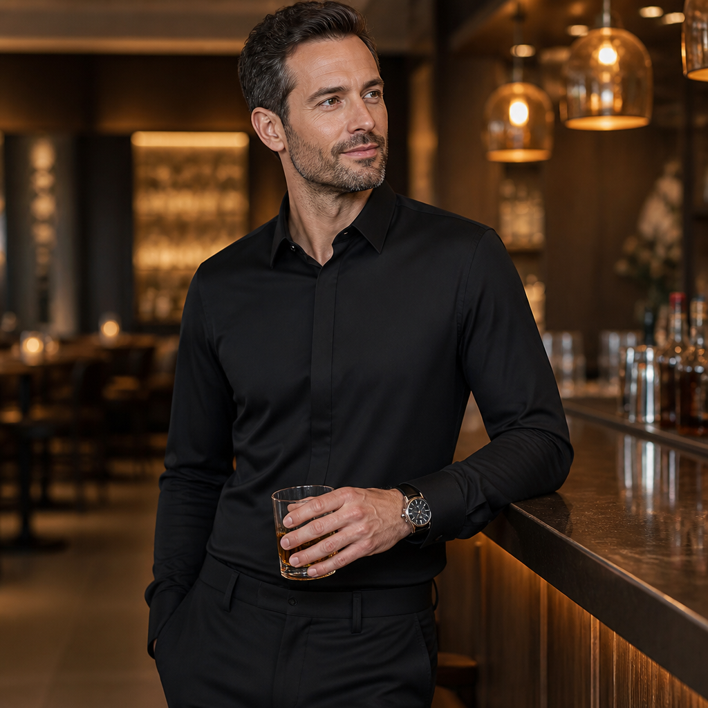 Maxton™ – Wrinkle-Resistant Slim-Fit Dress Shirt with 4-Way Stretch