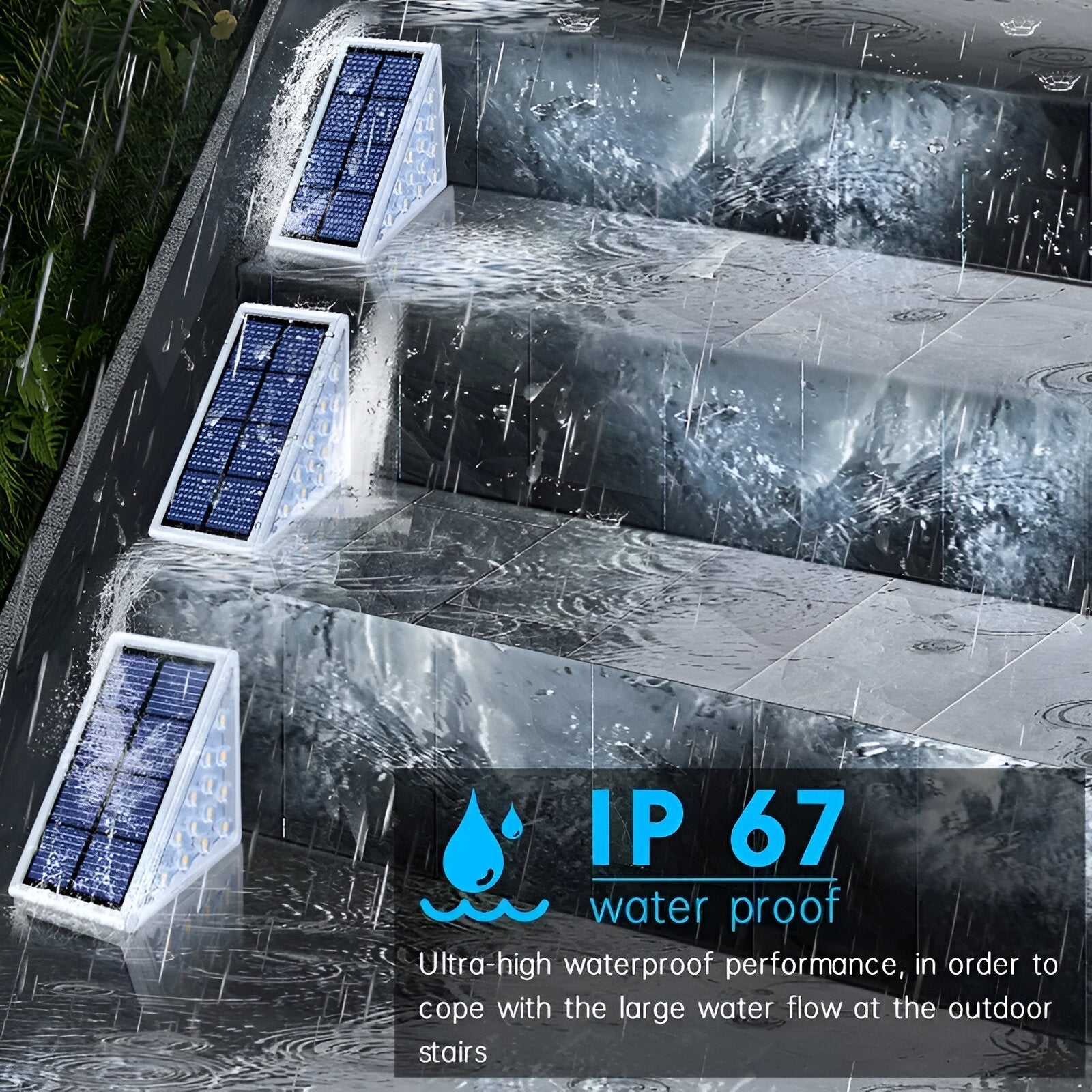 Set of 2 Stylish Solar Garden Step Lights for Outdoor Spaces