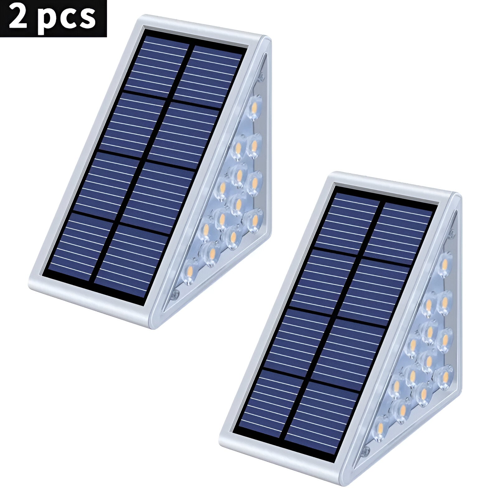 Set of 2 Stylish Solar Garden Step Lights for Outdoor Spaces