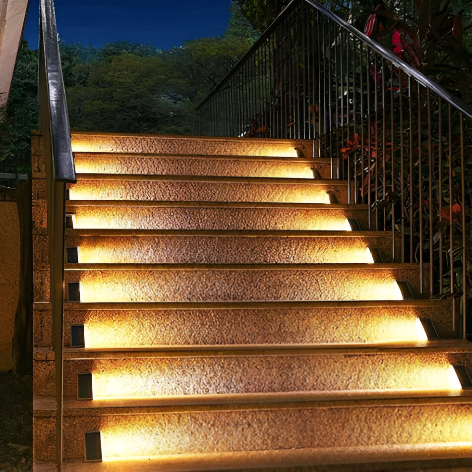 Set of 2 Stylish Solar Garden Step Lights for Outdoor Spaces