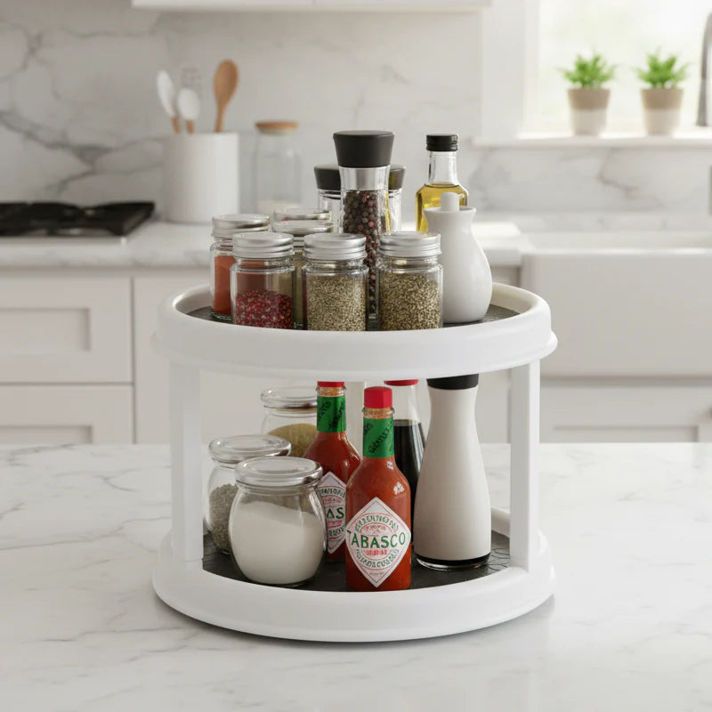 2-Tier Rotating Spice Rack Organizer