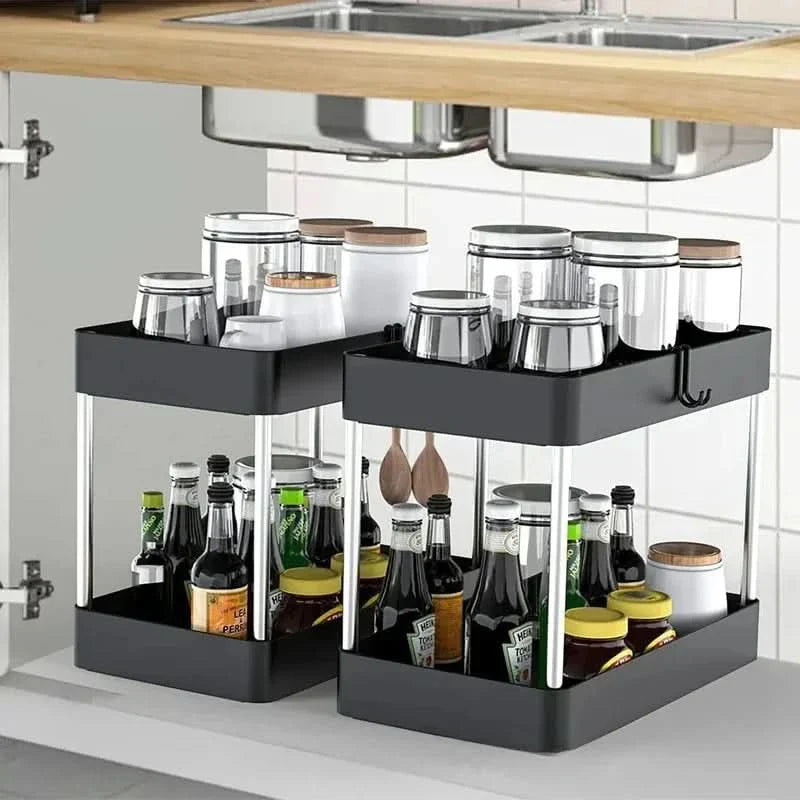 Under Sink Storage Organizer – 2-Tier Design for Easy Access