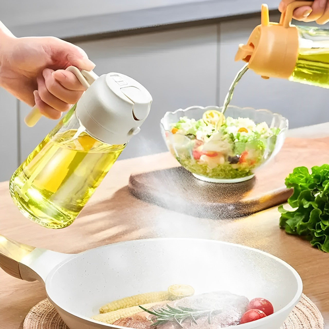 Dual-Function Oil Pourer & Sprayer – Ideal for Cooking & Grilling
