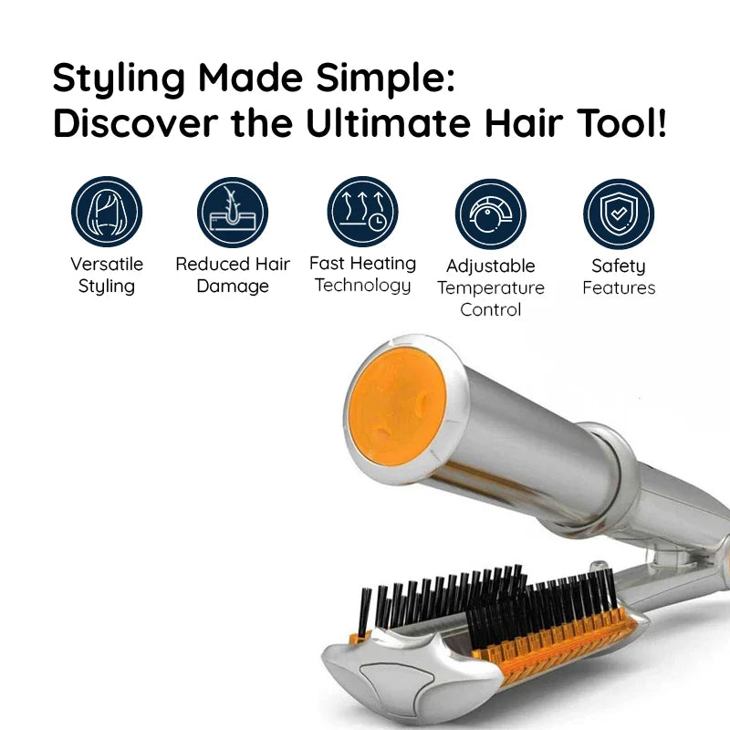 Dual Function Rotating Brush for Effortless Hair Styling
