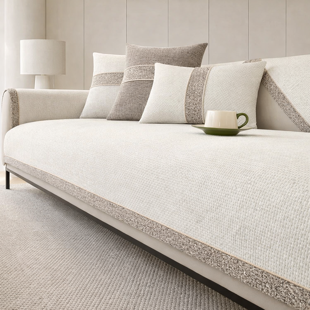 Protective Sofa Cover in Cotton-Linen Blend – Multiple Sizes