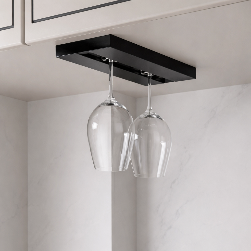 Elegant Wall-Mounted Stemware Organizer with 6 Glass Capacity