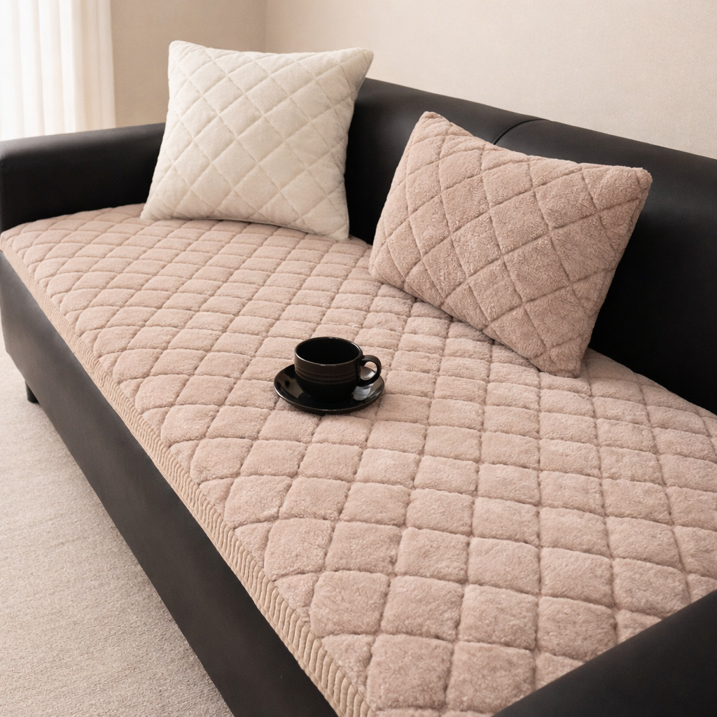 Luxurious Microfiber Sofa Protector with Non-Slip Design