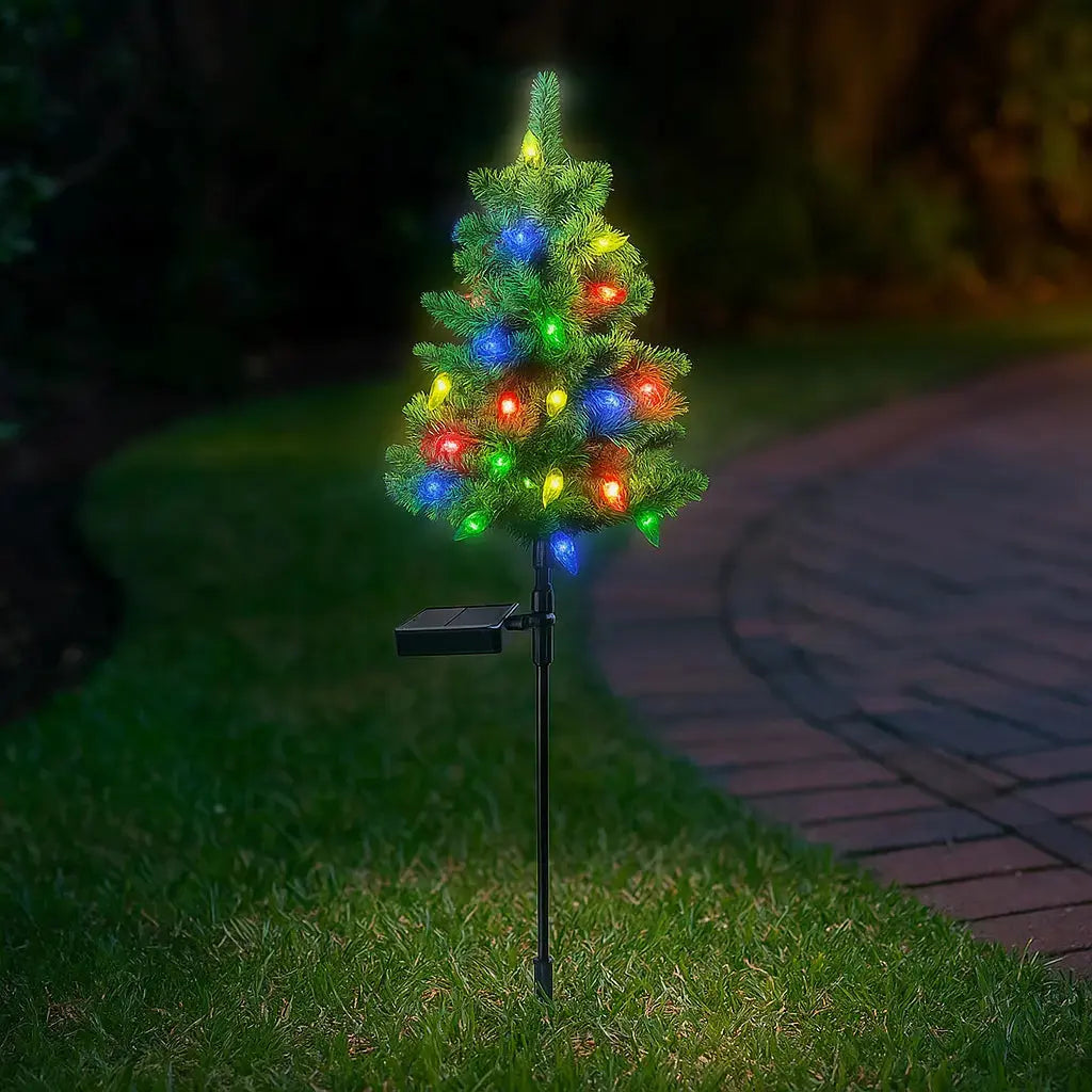 Weather-Resistant Solar Christmas Tree — Dazzlingly Beautiful for Snowy Winter Days