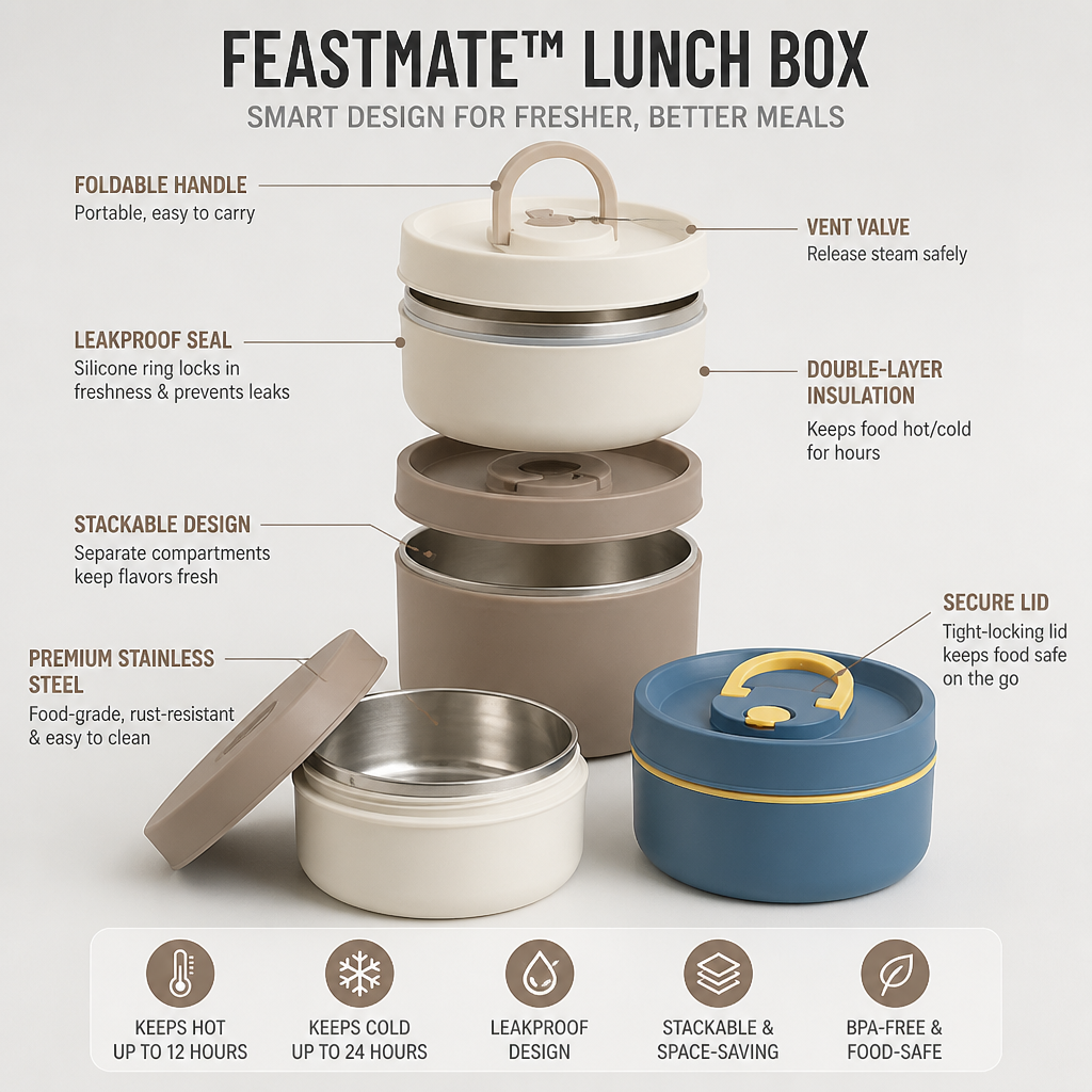 FeastMate™ — Savor Steaming-Hot, Fresh Meals Anywhere, Anytime