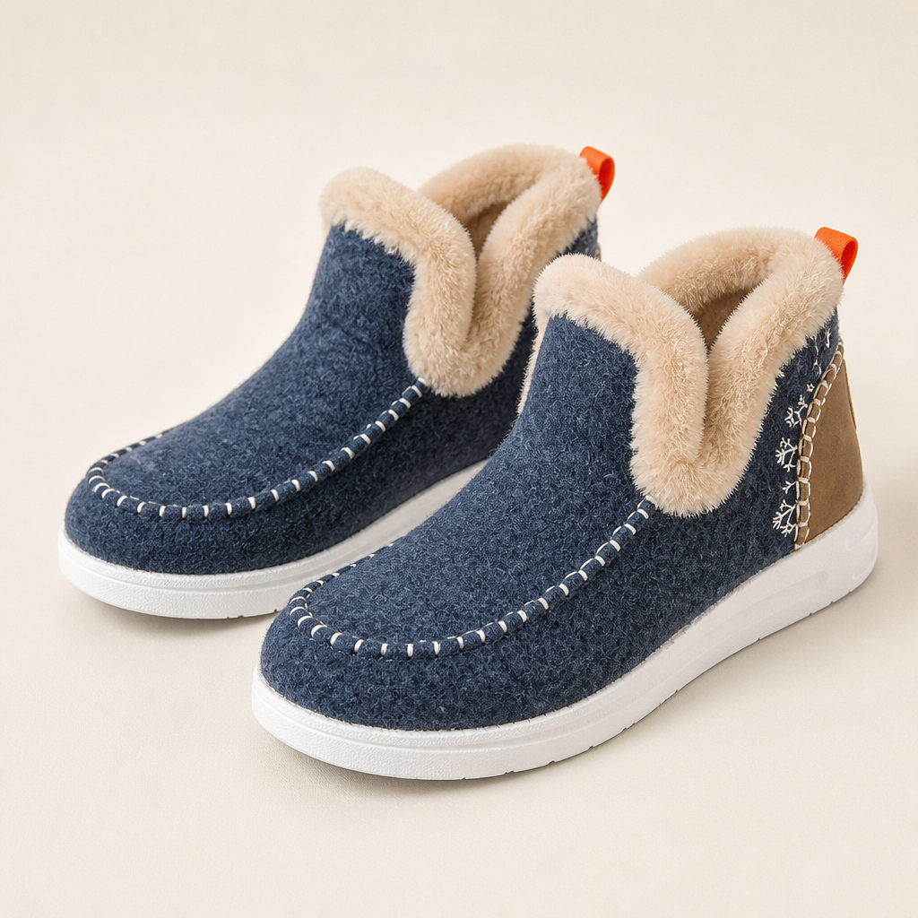 StrideEase™ – Warm Faux Fur-Lined Slip-On Winter Boots