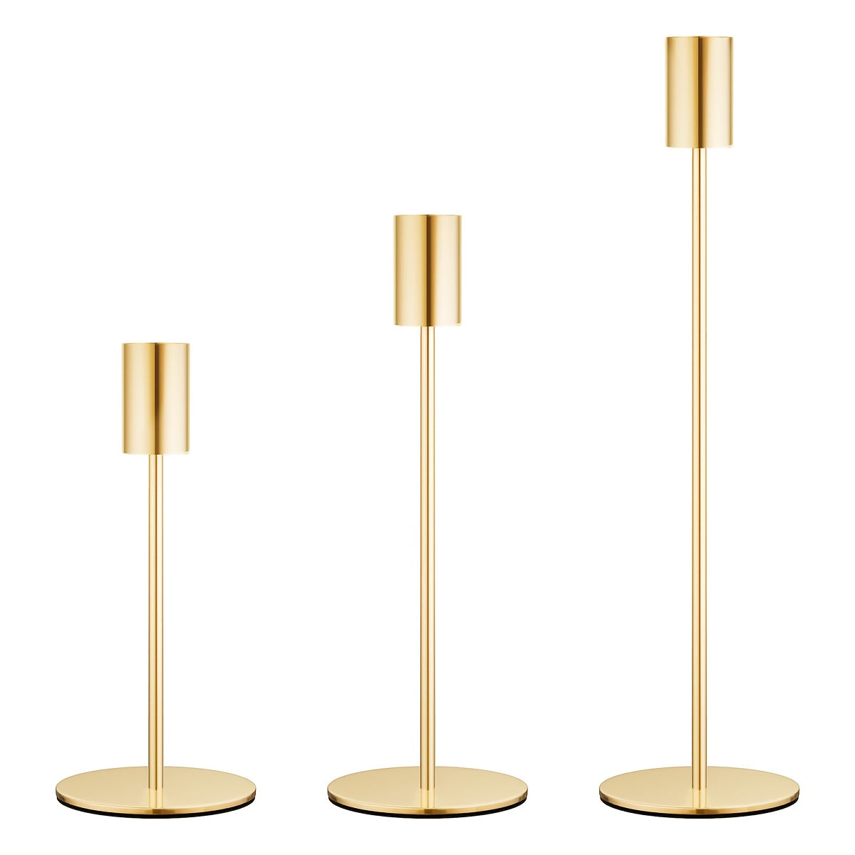 Gilded Elegance – Trio of Stunning Iron Candle Holders
