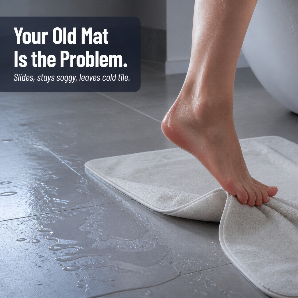 EverLux™ — Walk on Plush Cobblestones That Grip Tile and Dry Instantly