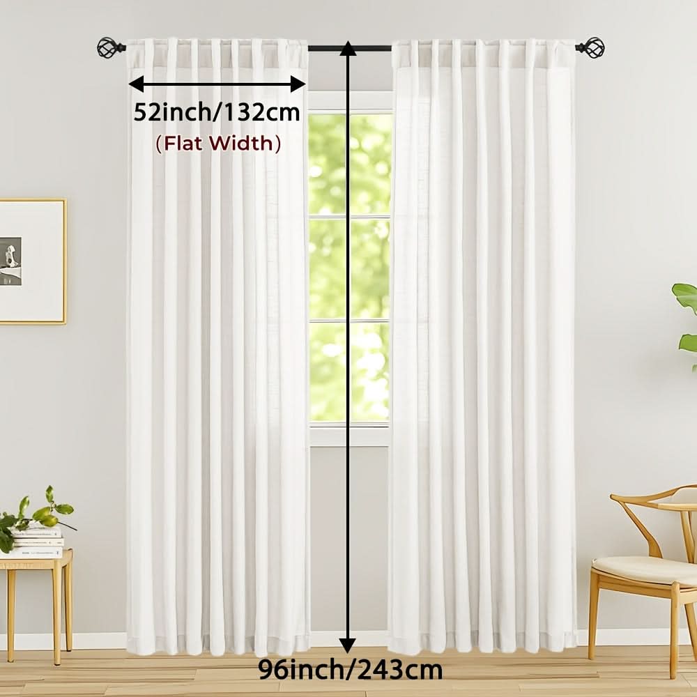 Flax Linen Sheer Curtains for Soft Light Filtering and Privacy