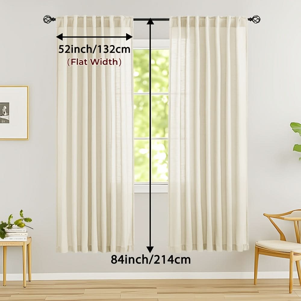 Flax Linen Sheer Curtains for Soft Light Filtering and Privacy
