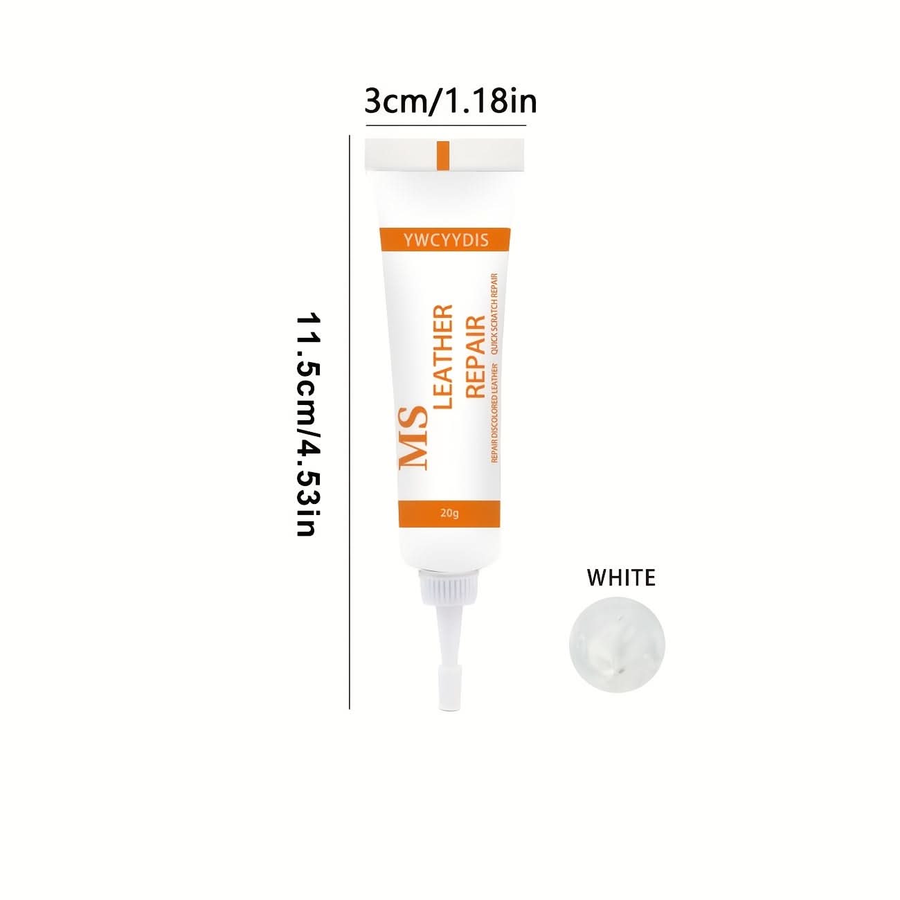 White Leather Repair Cream with Brush for Edge Filling