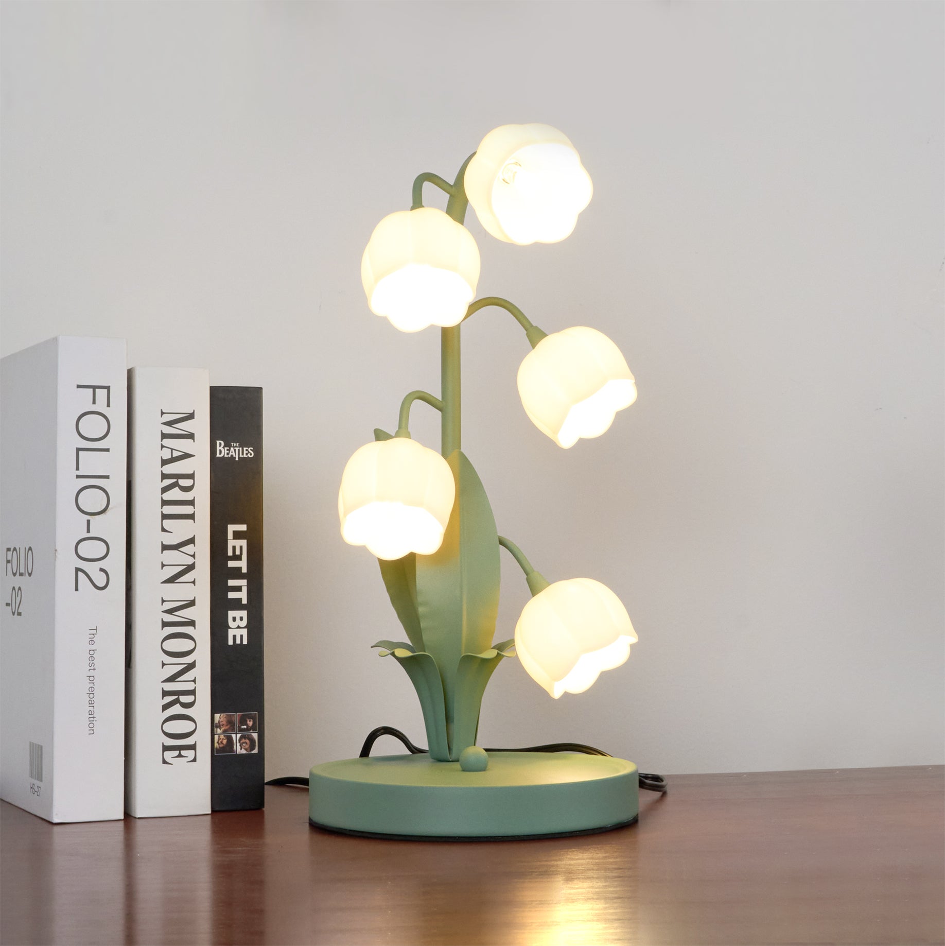 Table lamp featuring a bell orchid