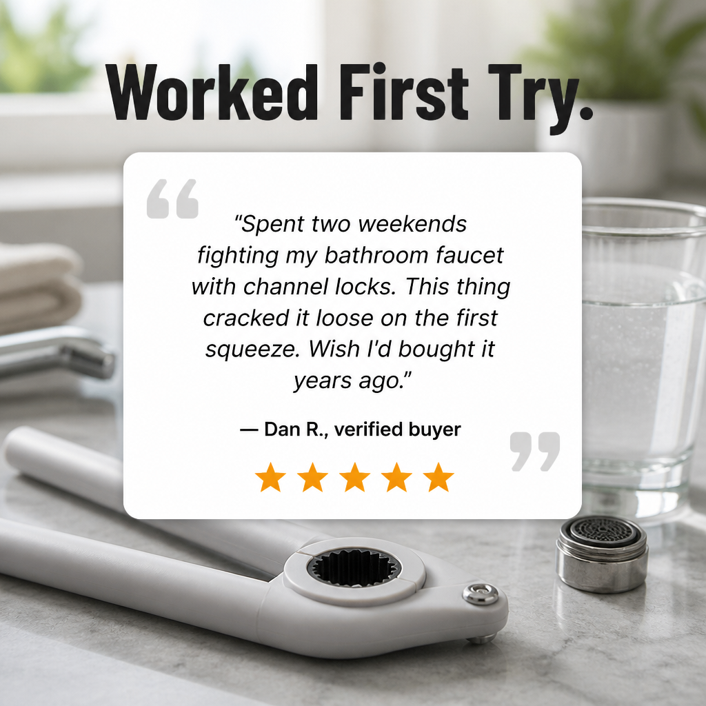 Aquamend™ Grip Wrench — Crush Stubborn Faucets Fast Without Scratches or Slips