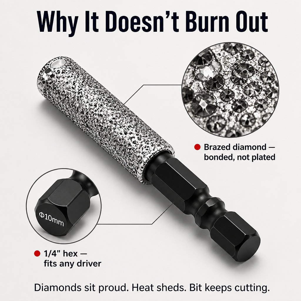 TitanEdge™ — Drill & Grind Porcelain, Marble and Glass Cleaving Without Cracks