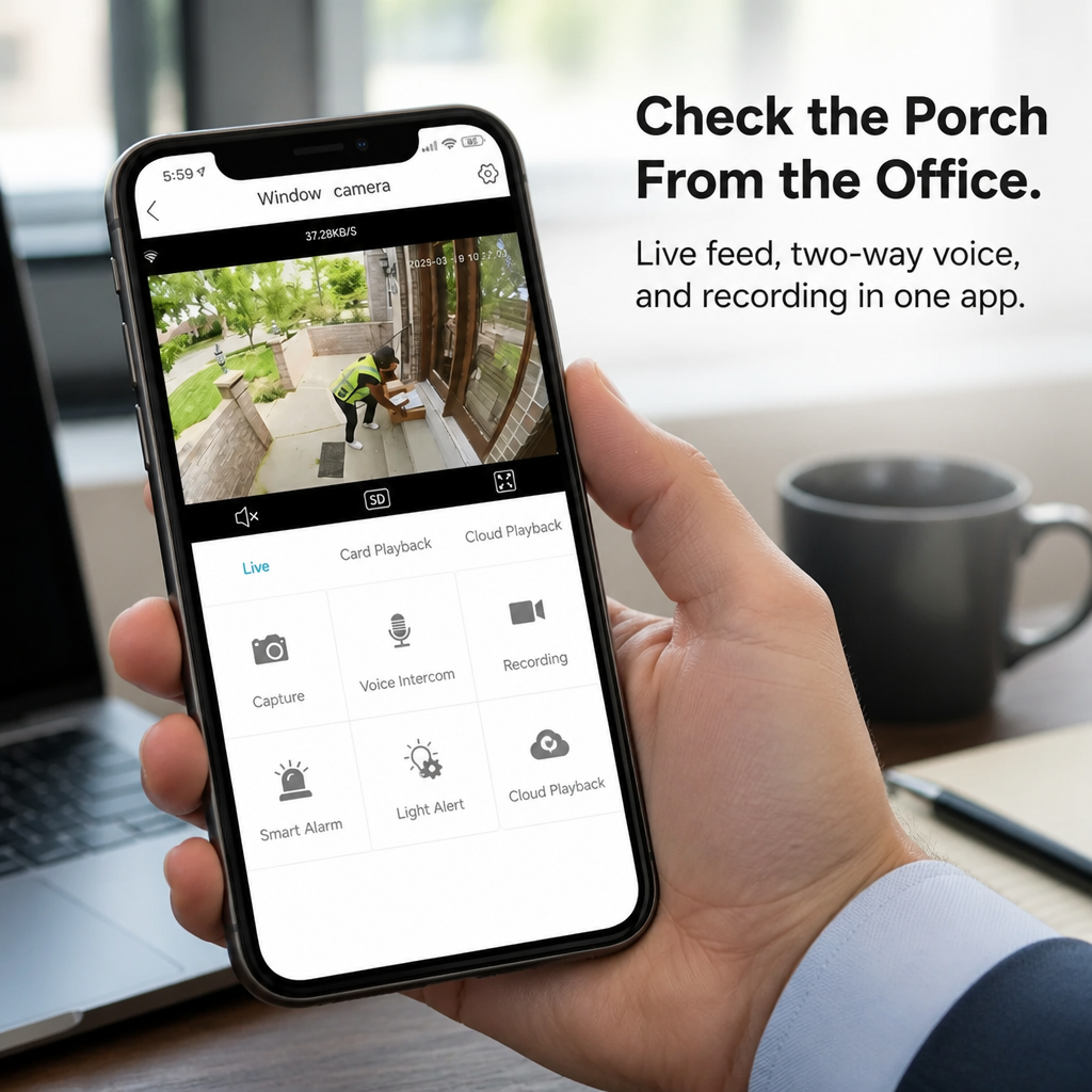 VigilanceEye™ — Mount on Any Window and Monitor Your Porch in 5 Minutes