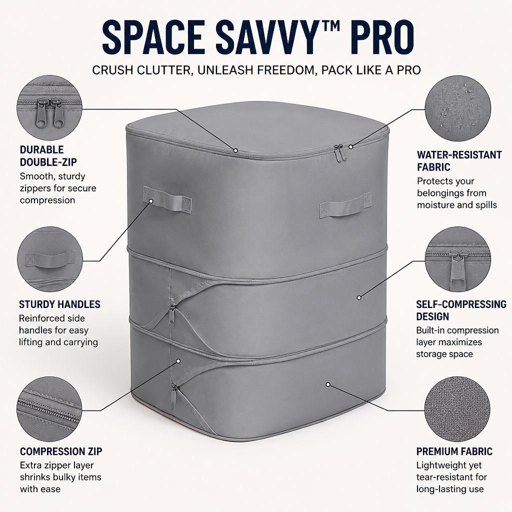 SpaceSavvy™ Pro — Crush Clutter, Unleash Freedom, Pack Like a Pro