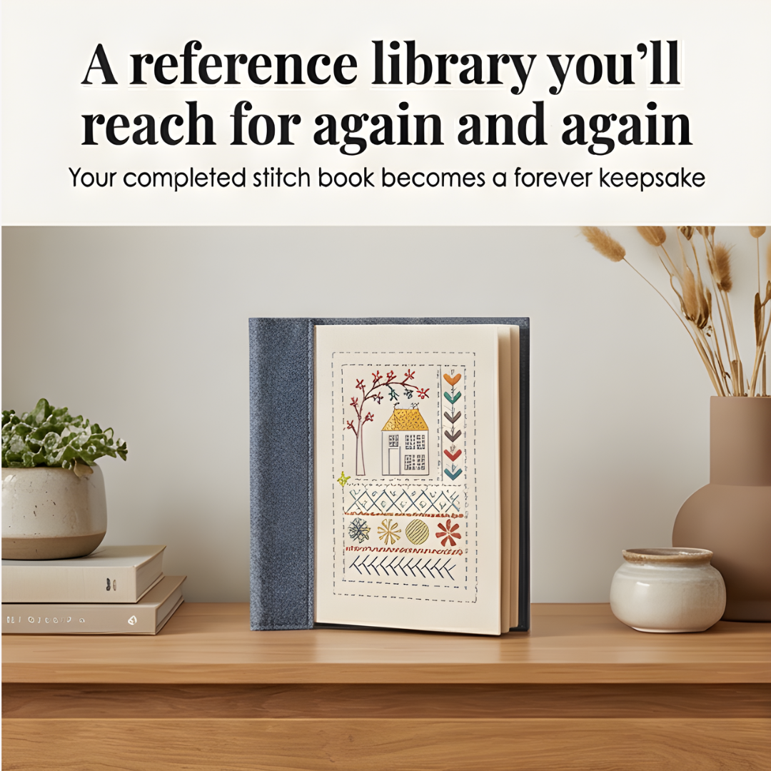 Embroidery | 106 Stitch Patterns Step-by-Step Book Set | Practice on Linen Pages | StitchLibrary