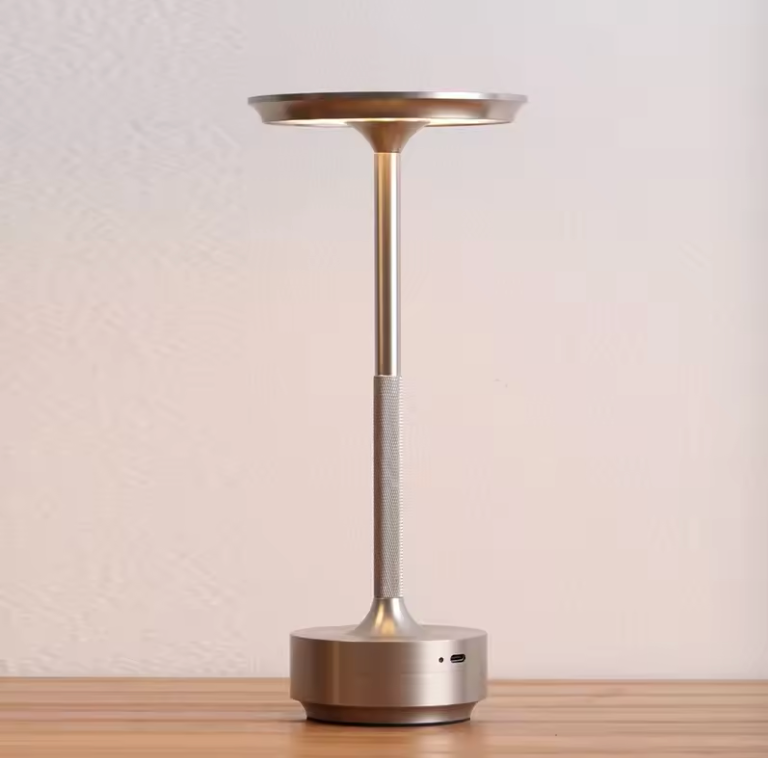 Wireless LED Desk Lamp with Touch Dimmer – Aluminum Build, IP44 Rated