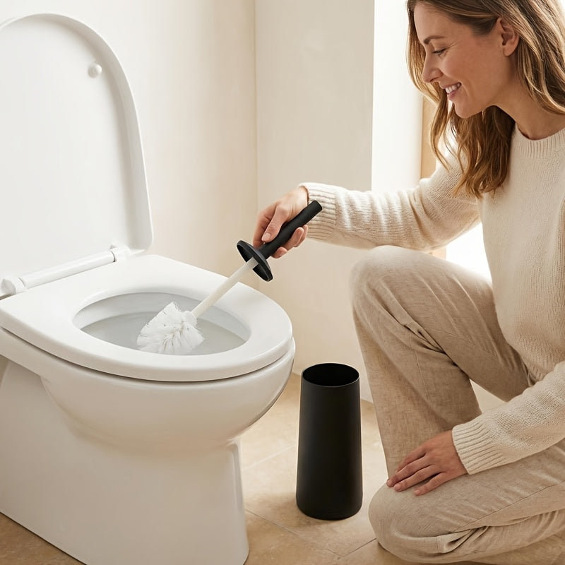 Elegant Toilet Brush Set with Stylish Storage Solution