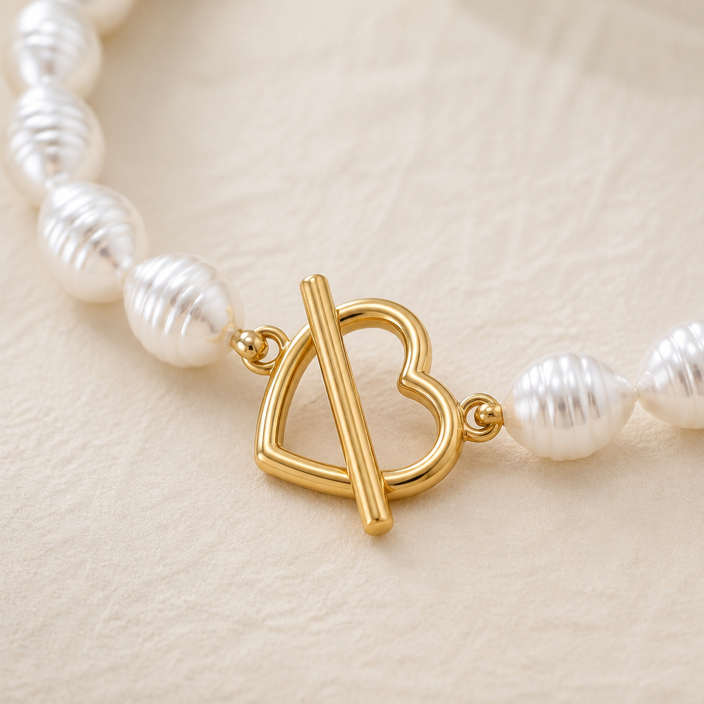 VeraLuxe™ – Triple-Strand Pearl Necklace Set with Gold Toggle Fastenings