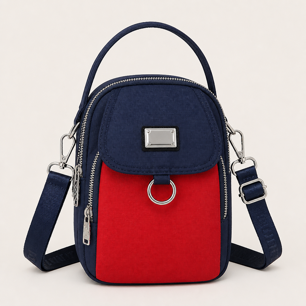 VeloTrek™ – Weatherproof Oxford Compact Triple-Zip Crossbody Bag