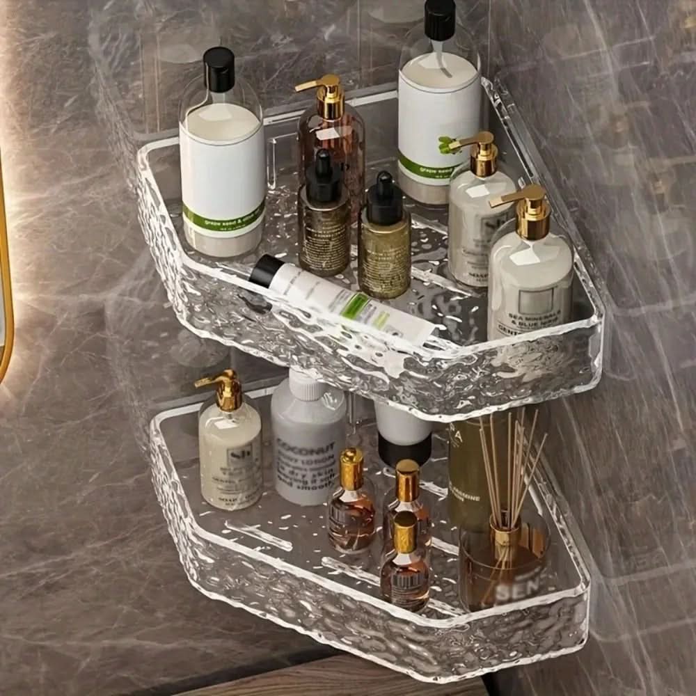 Corner Bathroom Shelf Organizer with Glacier Design