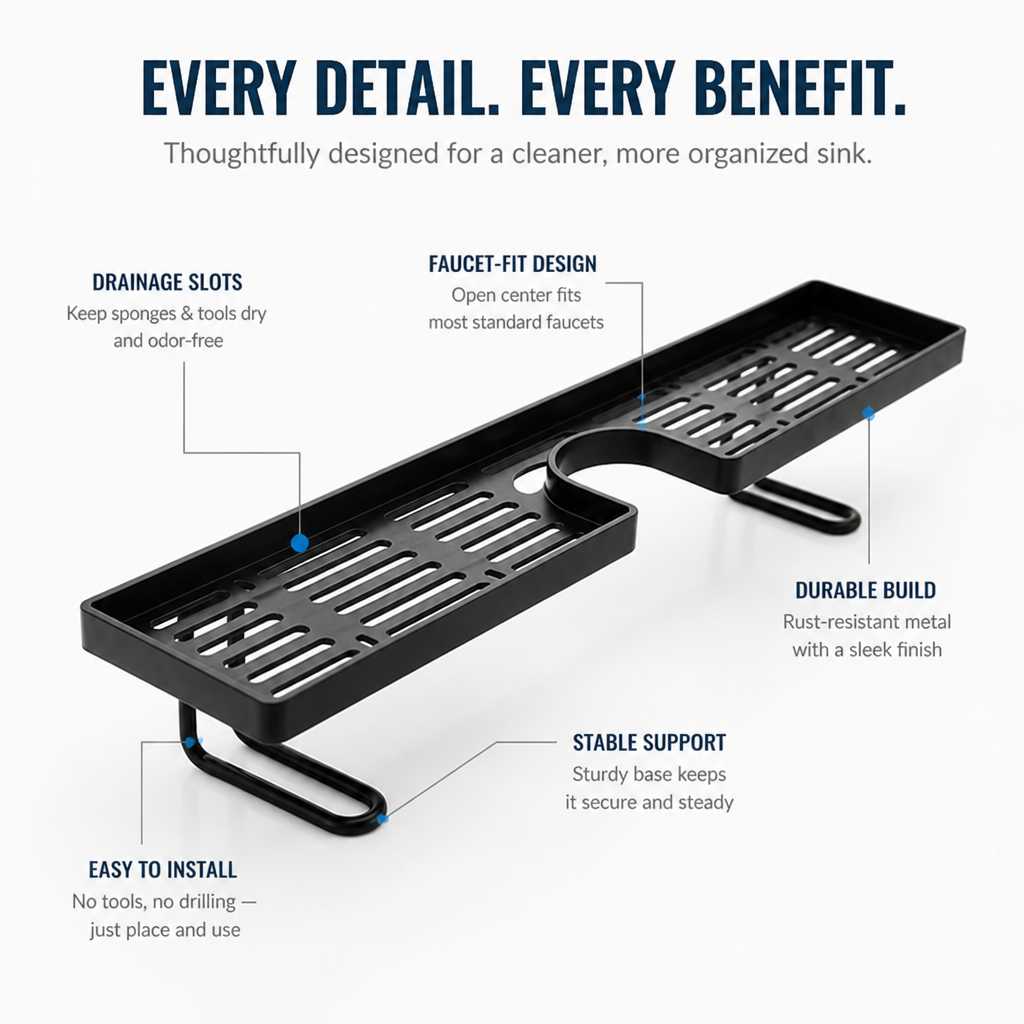 StreamNest™ — Instantly Declutter Your Sink for a Fresher, Calmer Kitchen Every Day