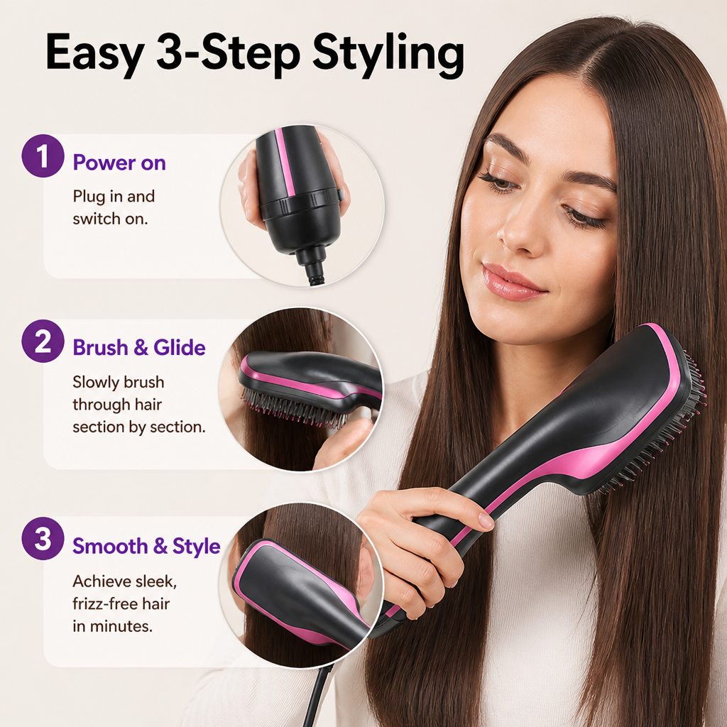 LuxeMist™ Ionic Styling Comb — Unleash Effortless Shine and Frizz-Free Confidence Every Day