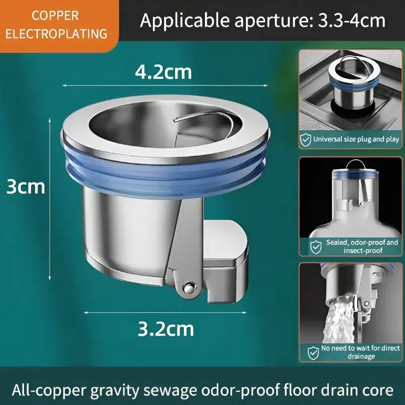 Set of 3 Drain Stoppers – Effectively Prevents Odors and Blockages