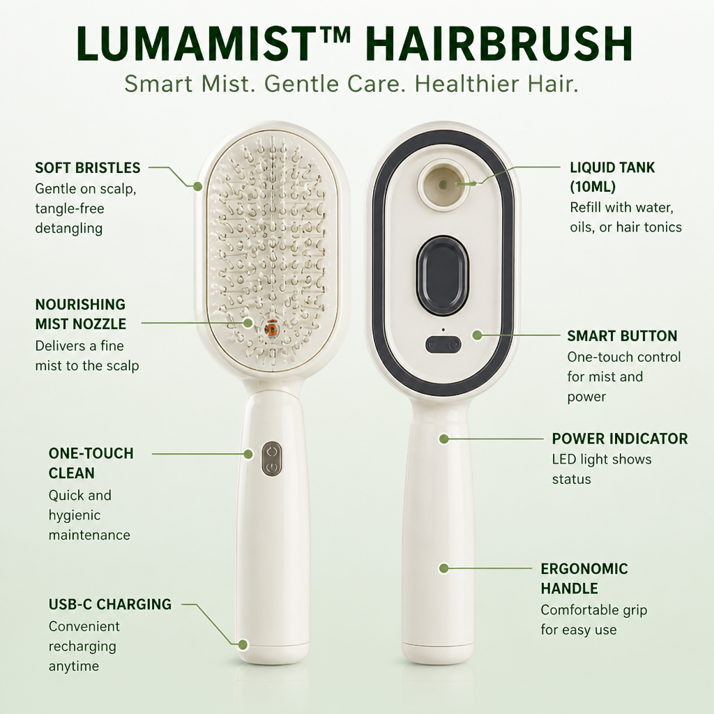LumaMist™ — Effortless Detangling That Nourishes and Revives Every Strand