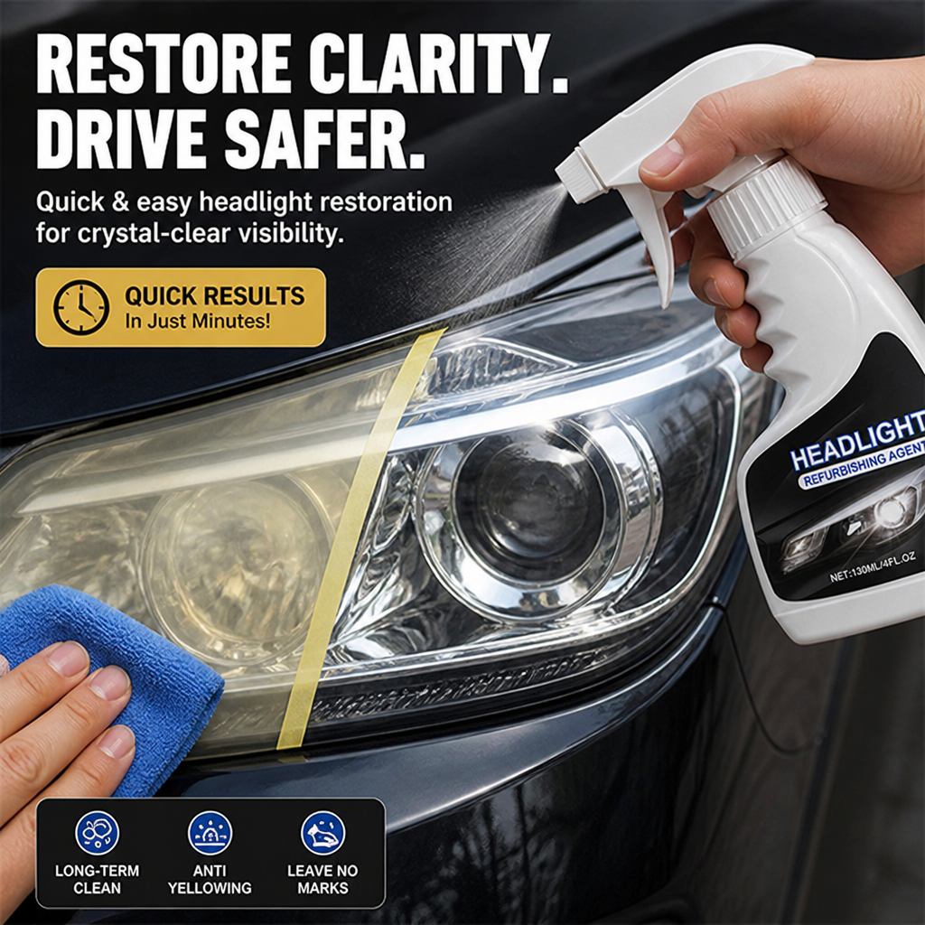RadiantBeam™ Restoration Kit — Bring Your Headlights Back to Life and Own the Night with Crystal-Clear Confidence