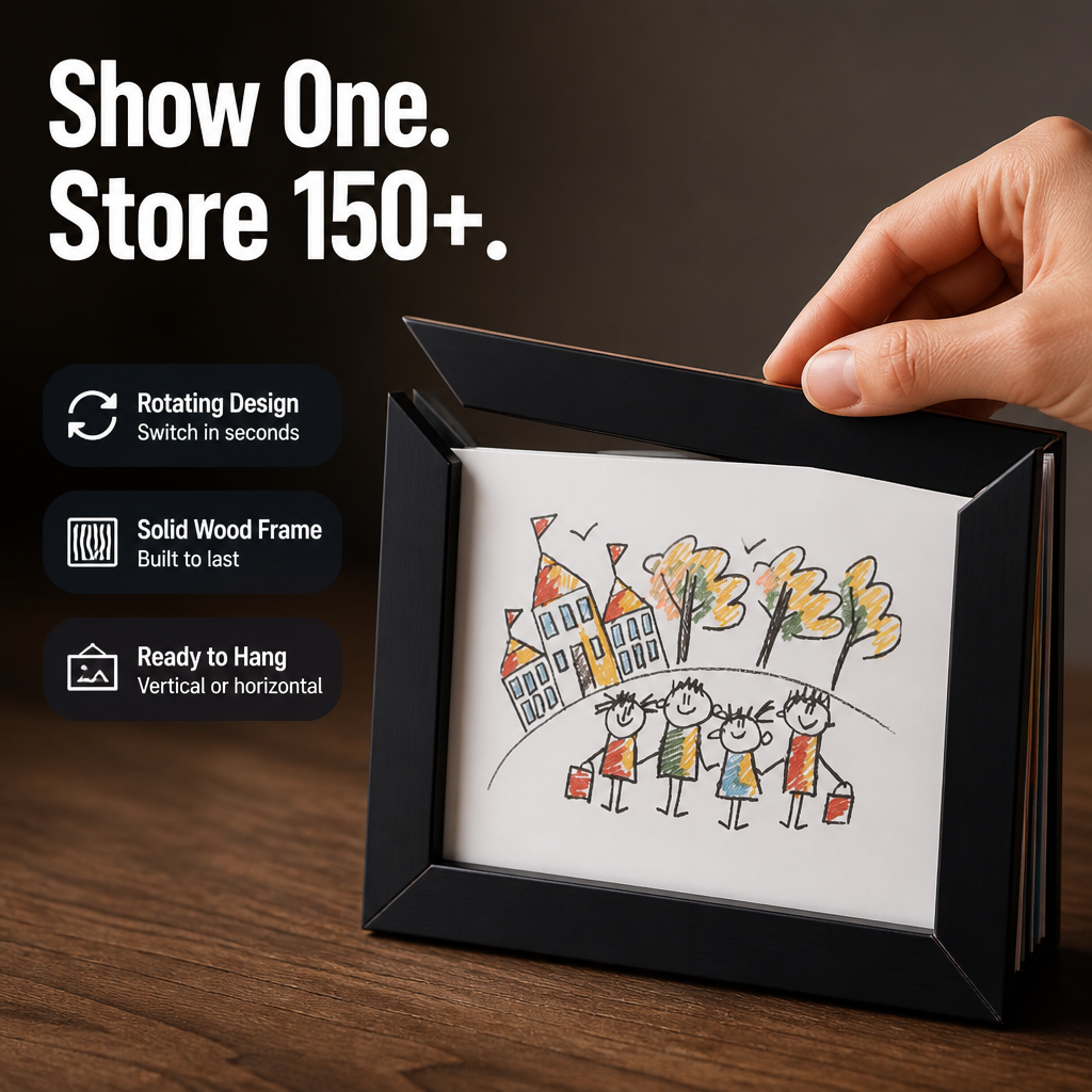 Artisly™ Rotating Memory Frame — Turn Every Masterpiece Into Proud, Clutter-Free Joy
