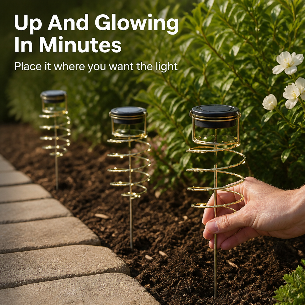 LumeSpiral™ — Transform Your Evenings with Effortless, Golden Outdoor Glow