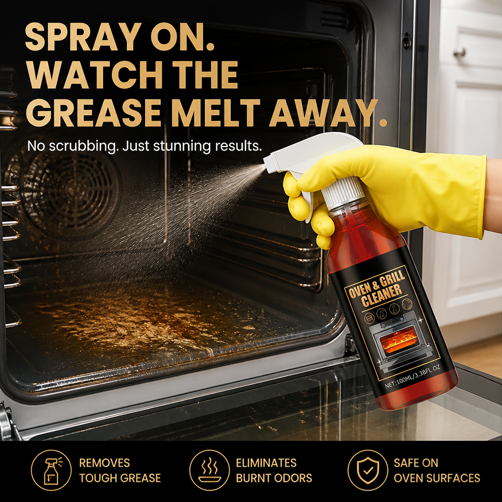 GlareEase™ — Melt Burnt-On Oven Grease in 5 Minutes, Zero Scrubbing