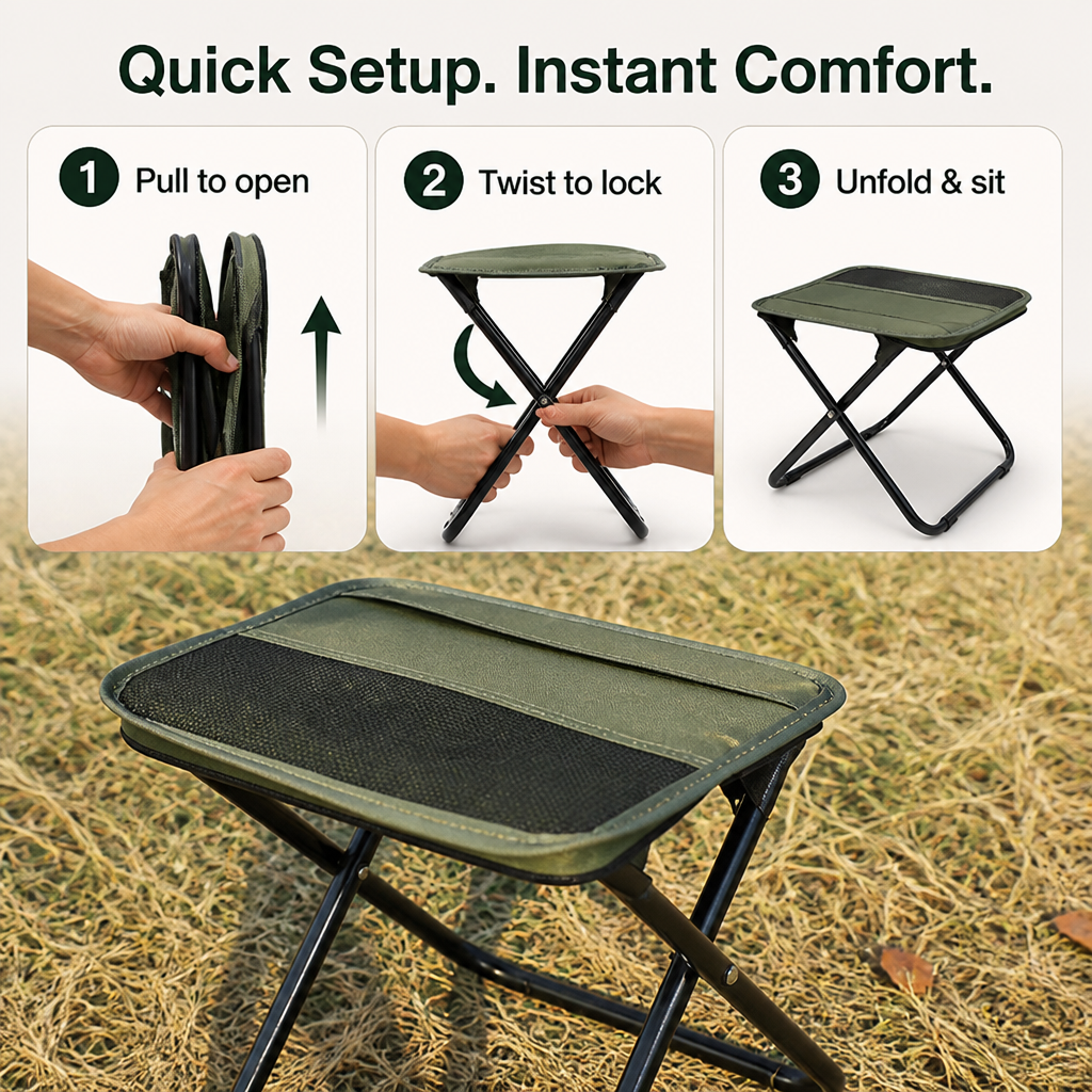 TrailNest™ Portable Seat — Adventure-Ready Comfort That Moves as Light as You Do