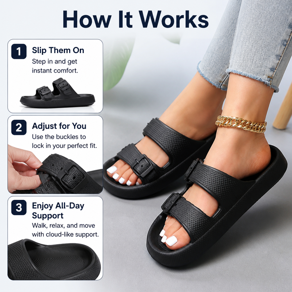 SereniStride™ Sandals — Walk Pain-Free All Day with Cloud-Like Support and Custom Comfort