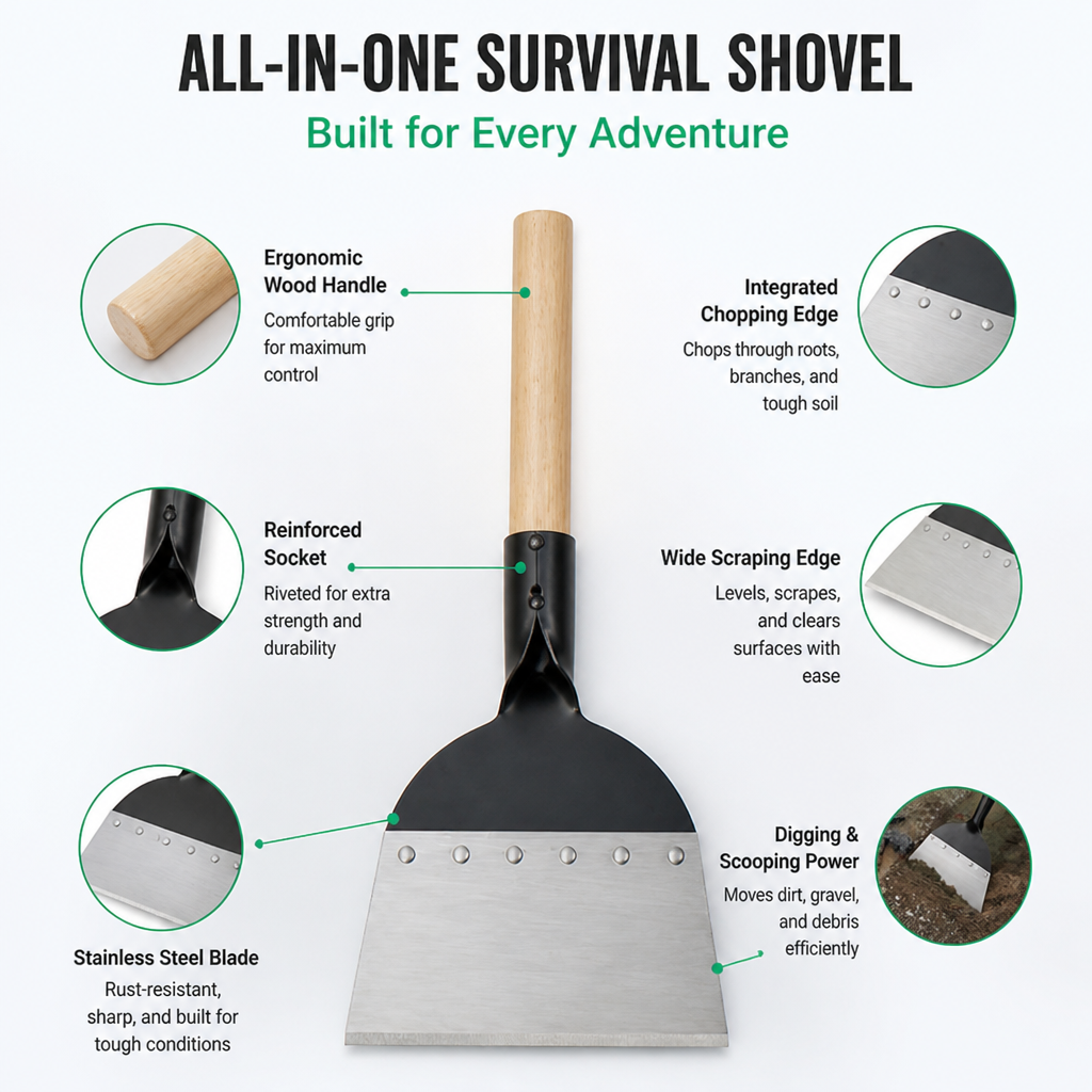 TerraForge™ X1 — Own Every Adventure with the Ultimate All-In-One Survival Shovel