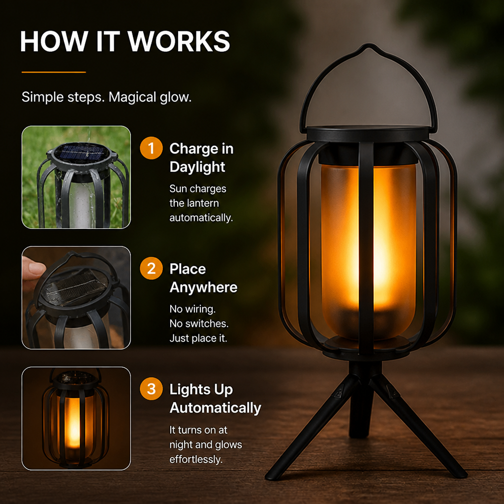 LumenAura™ Lantern — Sun-Powered Glow That Turns Every Night into Warm, Magical Memories