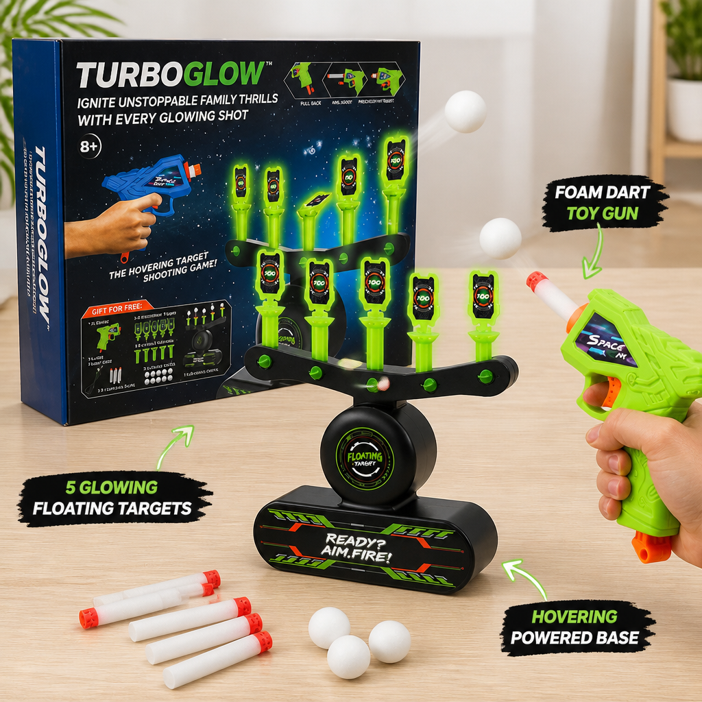 TurboGlow™ — Get Kids Off Screens and Into Glowing Floating-Target Battles