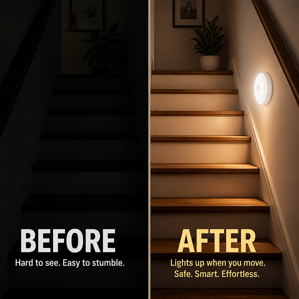 LumaBeam™ — Step Confidently Through Darkness with Instant, Hands-Free Glow