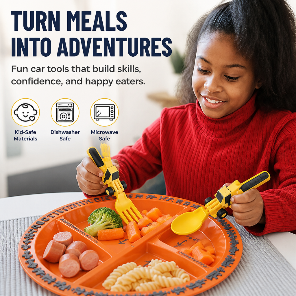 TurboTots™ Cutlery — Ignite Your Child’s Confidence and Turn Every Meal into Playful Adventure