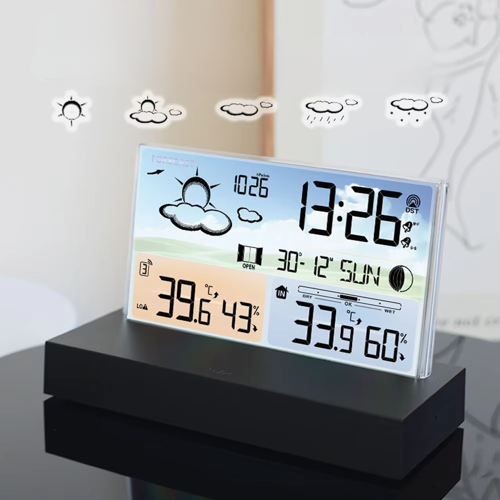 Smart Acrylic Desk Clock with Alarm & Temperature Readout