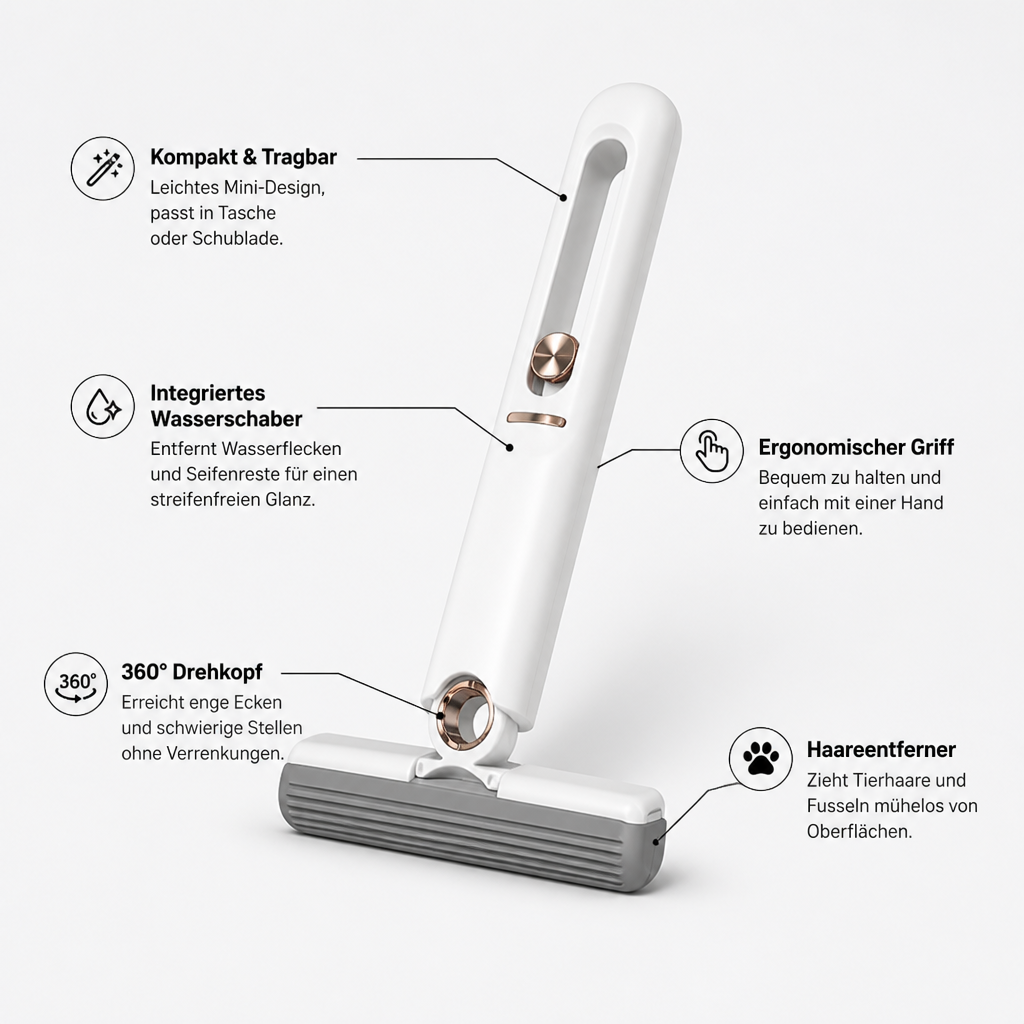GleamSwift™ Mini Cleaning Stick — Instantly Clear Pet Hair and Shine Without the Struggle