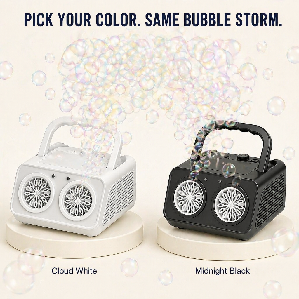 BubblyRush™ — Drench Every Backyard Bash With a Twin-Disc Bubble Storm