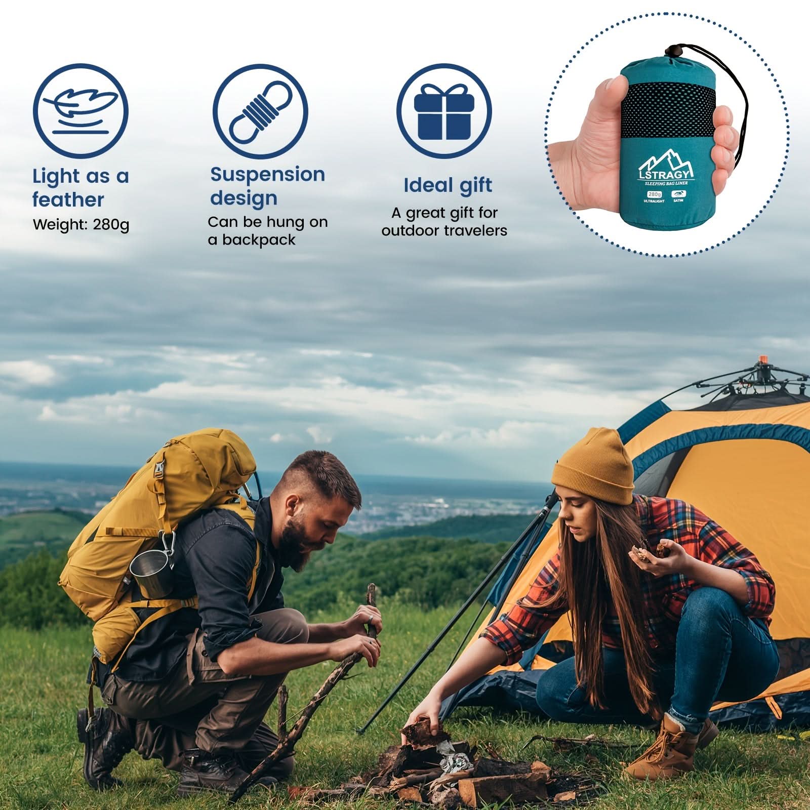 Ultralight Sleeping Bag Liner for Camping and Travel